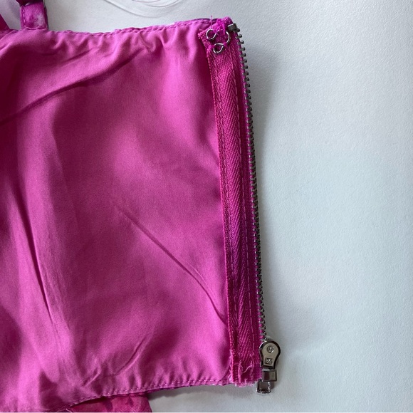 Fashion Nova Fuchsia Marble Print Corset Top Women’s Small - Picture 6 of 7